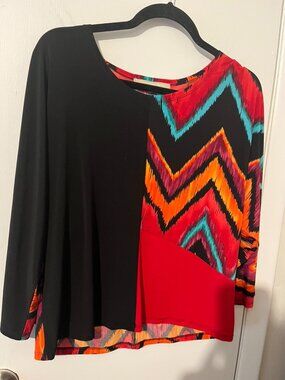 COMPLEMENTS 3/4 SLEEVE CREWNECK BLOUSE SZ M